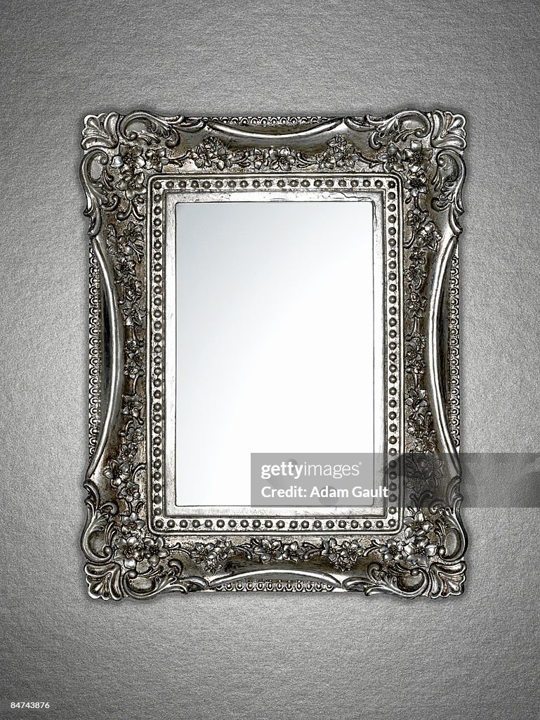 Ornately framed mirror