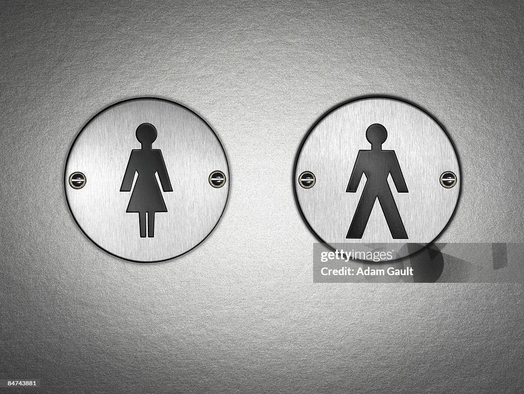 Close up of bathroom symbol