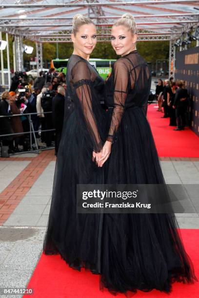 Cheyenne Pahde and Valentina Pahde attend the UFA 100th anniversary celebration at Palais am Funkturm on September 15, 2017 in Berlin, Germany.