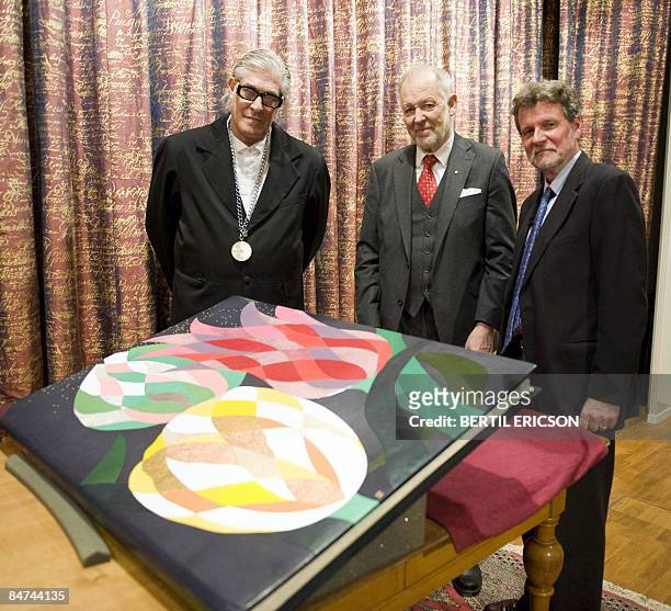 Photographer Jonathan M. Singer, , poses with his unique book with photos of tulips, Tulipae Hortorum, together with Bo Sundqvist, , of Royal...