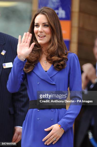 Duchess of Cambridge leaves after her visit to the Treehouse, part of the East Anglia's Children's Hospices, in Ipswich.