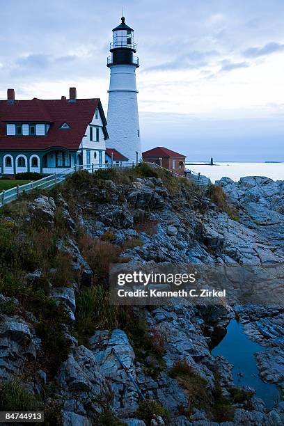 portland head lighthouse - kenneth c zirkel stock pictures, royalty-free photos & images