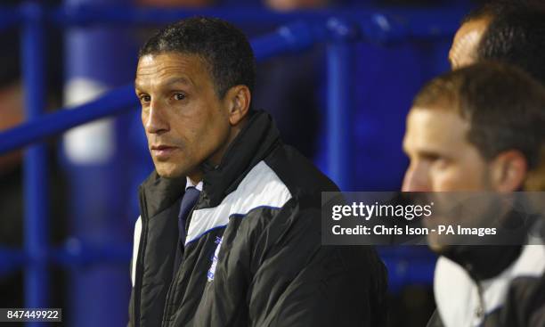 Birmingham City Manager Chris Hughton during the npower Championship match at Fratton Park, Portsmouth.