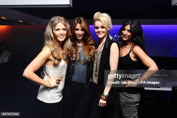 Roberta, Jessica, Aimee and Anara of girl group Fanfair arrive at the 25th birthday party of Collection 2000 at 24 in London.