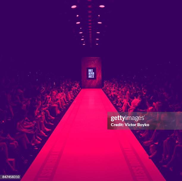 General view of the runway at the DB Berdan show during Mercedes-Benz Istanbul Fashion Week September 2017 at Zorlu Center on September 14, 2017 in...