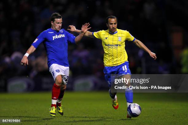 Birminham's Andros Townsend in action against Portsmouth's Chris Maguire