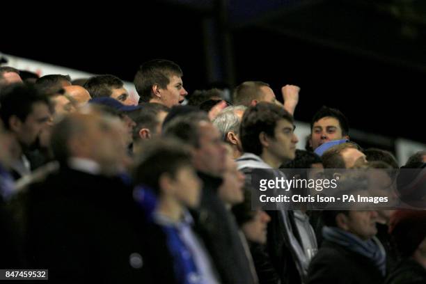 Birmingham City fans cheer on their side in the stands