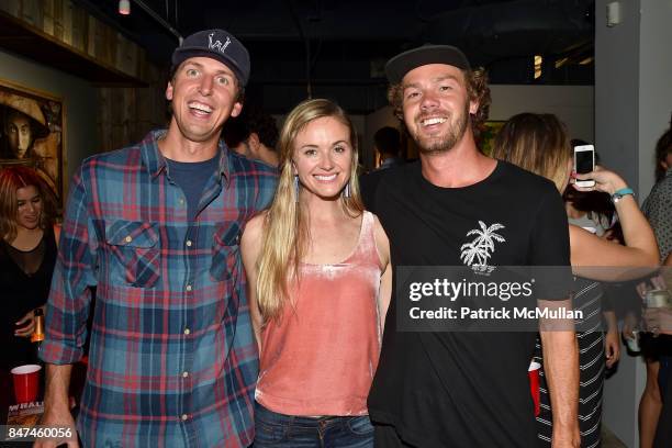 Bjorn Jost, Lindsay Brown and Bronson Lamb attend IV New York Gallery Grand Opening Exhibition on September 14, 2017 in New York City.