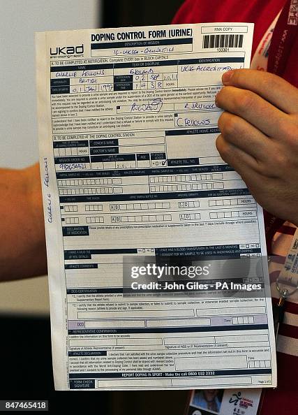 Doping Control Unit Part of the doping control form that is completed before the sample ...