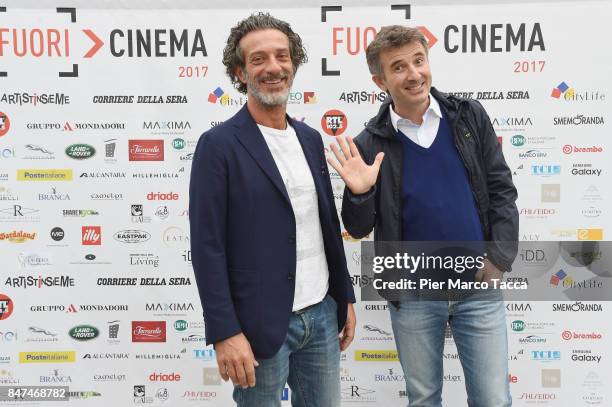 Salvatore Ficarra and Valentino Picone attend FuoriCinema on September 15, 2017 in Milan, Italy.