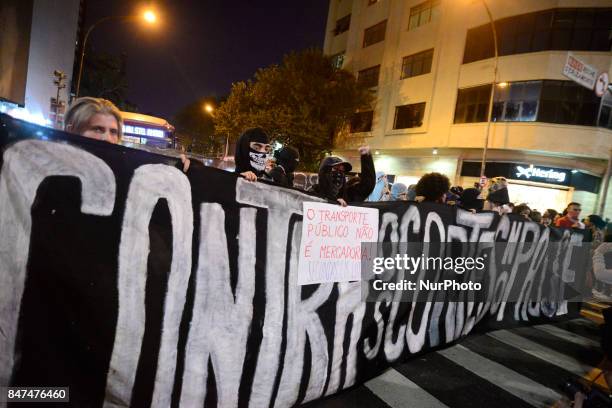 Students protest against the restriction imposed by the City of São Paulo in the use of the Free Student Pass benefit The act was convened by the...