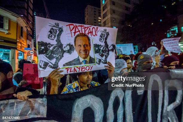 Students protest against the restriction imposed by the City of São Paulo in the use of the Free Student Pass benefit The act was convened by the...