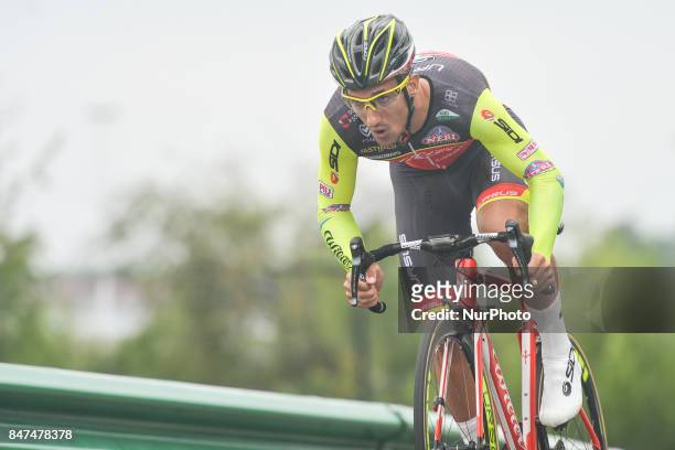 Liam Bertazzo from Wilier Triestina-Selle Italia team during the fourth stage of the 2017 Tour of China 1, the 3.3 km Chenghu Jintang individual time...