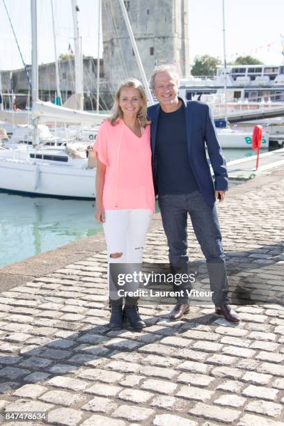 Claire Borotra and Philippe Lefebvre attend "Les Chamois" Photocall during the 19th Festival of TV Fiction at La Rochelle on September 15, 2017 in La...