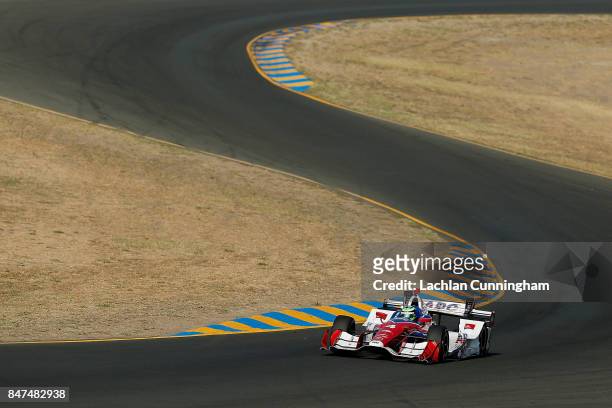 Conor Daly of the United States driver of the ABC Supply Chevrolet drives in practice on day 1 of the GoPro Grand Prix of Sonoma at Sonoma Raceway on...