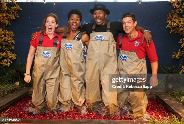 Emayatzy Corinealdi and guest attend Kari Feinstein's Style Lounge presented by Ocean Spray at the Andaz Hotel on September 14, 2017 in Los Angeles,...