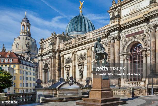 gottfried semper memorial at brühl's terrace - dresden germany stock pictures, royalty-free photos & images