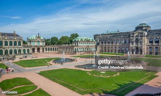 inner courtyard of the zwinger palace - zwanger stock-fotos und bilder