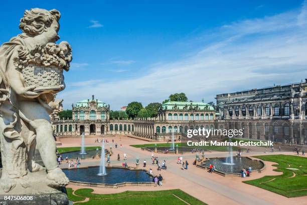 inner courtyard of the zwinger palace - zwanger stock-fotos und bilder