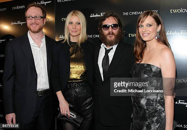 Director James Gray, actress Gwyneth Paltrow, actor Joaquin Phoenix and actress Vinessa Shaw attend the Cinema Society and Salvatore Ferragamo...