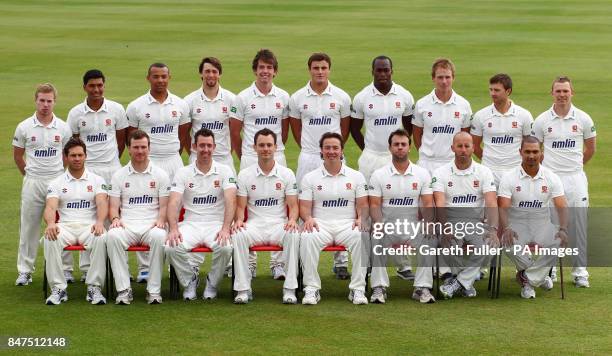 The Essex County Cricket squad of Adam Wheater, Kishen Velani, Tymai Mills, Billy Godleman, Harry Ramsden, Michael Comber, Maurice Chambers, Tom...