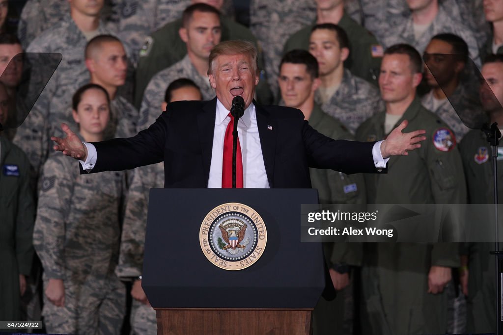 President And Mrs Trump Visit Andrews Air Force Base