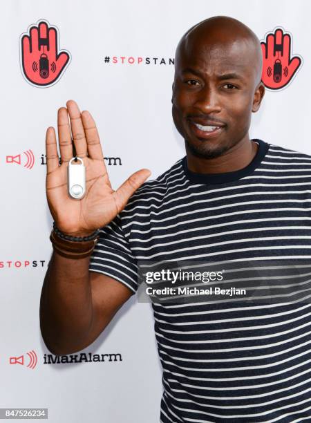 Akbar Gbajabiamila attends iMaxAlarm pledges to #StopStandSpeak against Street Harassment at the GBK & Pilot Pen Pre Awards Celebrity Lounge 2017 -...