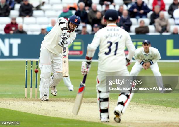 Essex's Billy Godleman hits out during the LV County Championship Division Two Match at the Ford County Ground, Chelmsford.