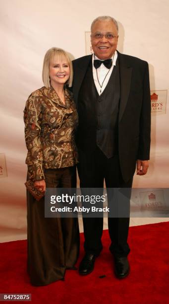Cecilia Hart and James Earl Jones attend the reopening celebration at Ford's Theatre on February 11, 2009 in Washington, DC.