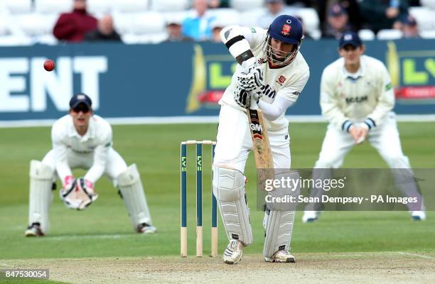 Essex's Billy Godleman hits out during the LV County Championship Division Two Match at the Ford County Ground, Chelmsford.