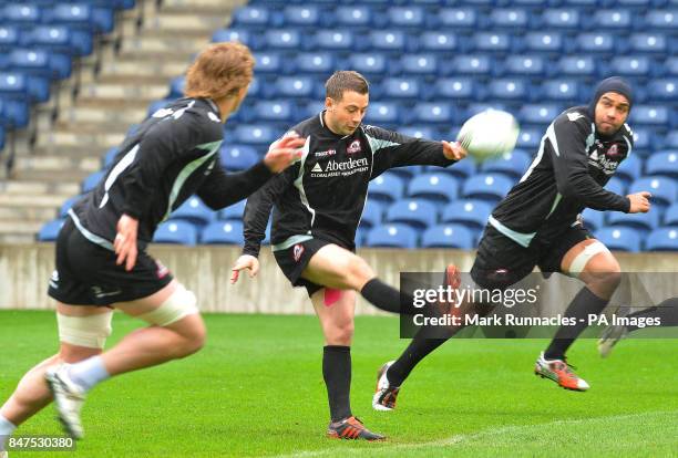 Edinburgh Captain Greig Laidlaw during an Edinburgh Rugby Team Run at Murrayfield, Edinburgh.