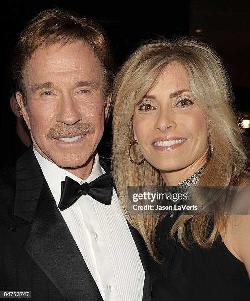 Actor Chuck Norris and his wife Gena Norris attend the 17th annual Movieguide faith and values award gala at the Beverly Hilton Hotel on february 11,...