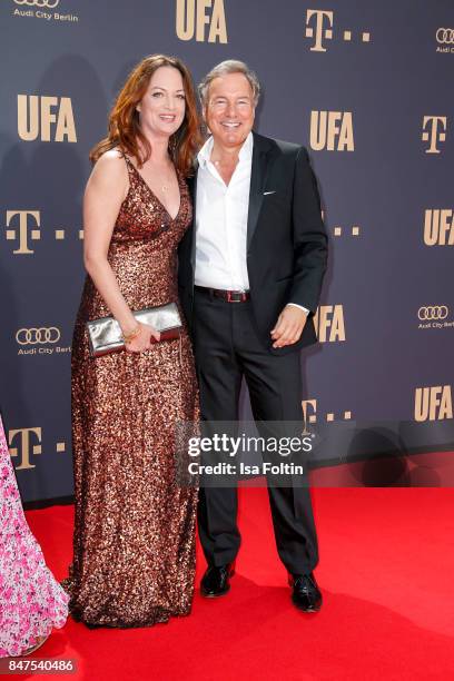 German actress Natalia Woerner and Nico Hofmann, CEO UFA attend the UFA 100th anniversary celebration at Palais am Funkturm on September 15, 2017 in...