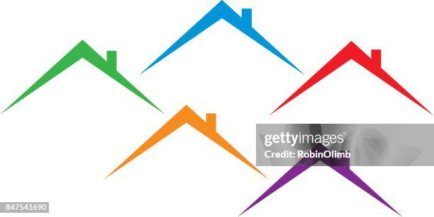 abstract rooftops icon - rooftop stock illustrations