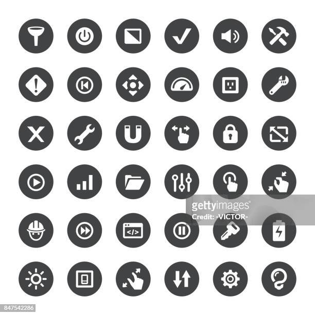 control panel und einstellungen-vektor-icons - vise grip stock-grafiken, -clipart, -cartoons und -symbole