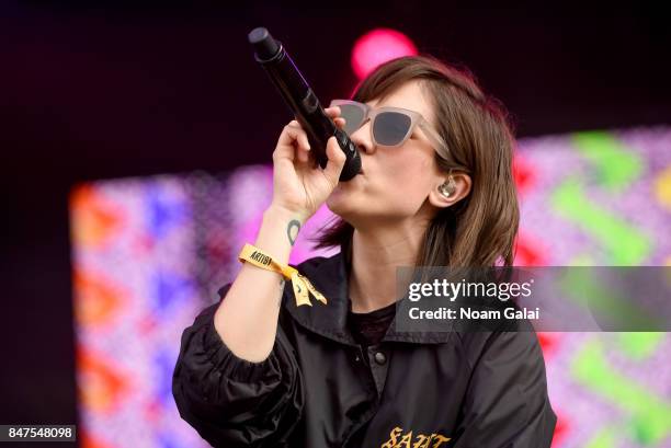 Tegan Quin of Tegan and Sara performs onstage during the Meadows Music And Arts Festival - Day 1 at Citi Field on September 15, 2017 in New York City.