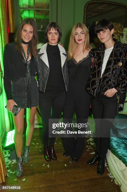 Charlotte Wiggins, Sam Rollinson, Eve Delf and Lara Mullen attend Fiorucci: The Resurrection LFW Party supported by Martini at L'Escargot on...