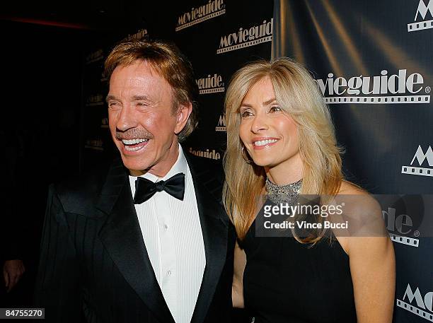 Actor Chuck Norris and wife Gena O'Kelley attend the 17th Annual Movieguide Faith and Values Awards at the Beverly Hilton Hotel on February 11, 2009...