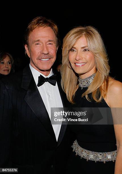 Actor Chuck Norris and wife Gena O'Kelley attend the 17th Annual Movieguide Faith and Values Awards at the Beverly Hilton Hotel on February 11, 2009...