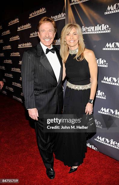 Chuck Norris and Gena Norris attend the 17th Annual Movieguide Faith And Values Awards Gala at the Beverly Hills Hotel on February 11, 2009 in...