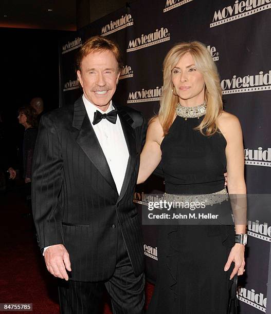 Chuck Norris and Gena Norris attend the 17th Annual Movieguide Faith And Values Awards Gala at the Beverly Hills Hotel on February 11, 2009 in...