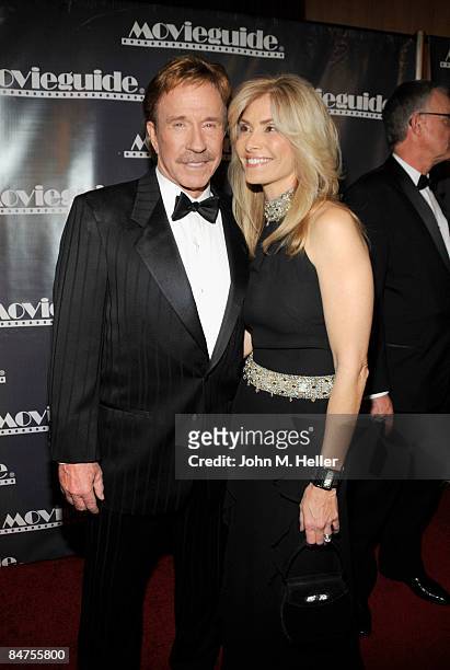 Chuck Norris and Gena Norris attend the 17th Annual Movieguide Faith And Values Awards Gala at the Beverly Hills Hotel on February 11, 2009 in...
