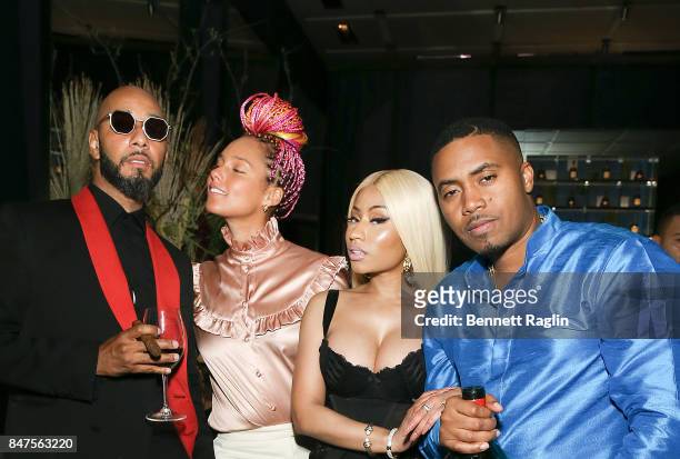 Swizz Beatz, Alicia Keys, Nicki Minaj and Nas attend hip hop artist Nas' private birthday dinner, presented by Hennessy, the world's best-selling...