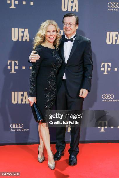 German presenter Katja Burkard and her husband Hans Mahr attend the UFA 100th anniversary celebration at Palais am Funkturm on September 15, 2017 in...