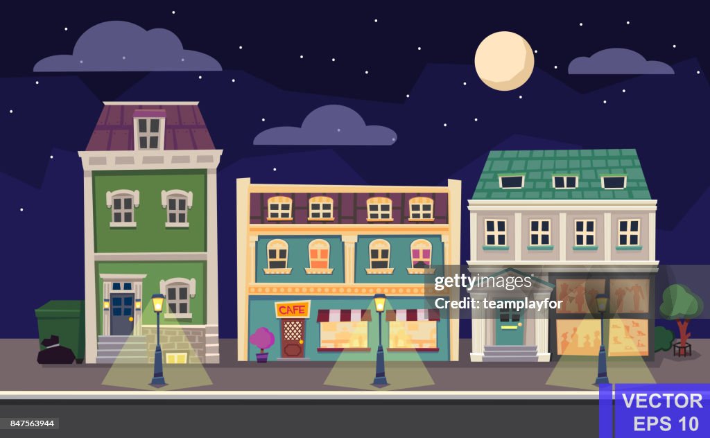 Vector De Dibujos Animados Ilustración Retro Ciudad Casas Fachadas Paisaje Paisaje Urbano Nocturno Viejos Edificios Coloridos Ilustración de stock - Getty Images Vector De Dibujos Animados Ilustración Retro Ciudad Casas Fachadas Paisaje Paisaje Urbano Nocturno Viejos Edificios Coloridos Ilustración de stock - Getty Images
