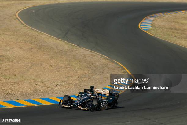 Hildebrand of the United States driver of the Fuzzyâs Vodka Chevrolet drives in practice on day 1 of the GoPro Grand Prix of Sonoma at Sonoma Raceway...
