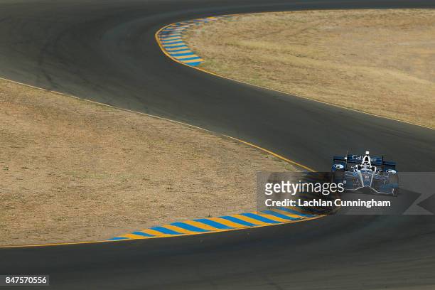 Max Chilton of Great Britain driver of the Gallagher Honda drives in practice on day 1 of the GoPro Grand Prix of Sonoma at Sonoma Raceway on...