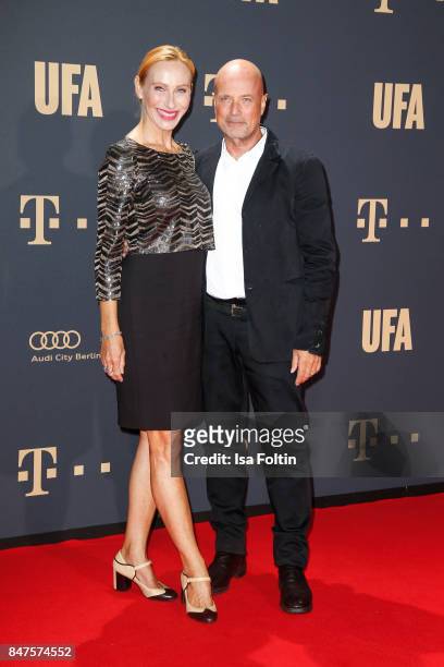 German actress Andrea Sawatzki and her husband German actor Christian Berkel attend the UFA 100th anniversary celebration at Palais am Funkturm on...