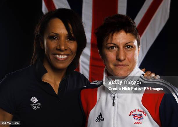 Dame Kelly Holmes with Sophie Cox during a media day at Dartford Elite Performance Centre, Dartford.