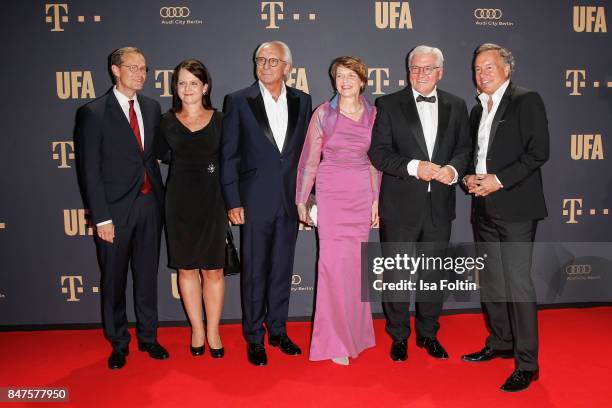 Mayor of berlin Michael Mueller and his wife Claudia Mueller, Wolf Bauer, director and CEO UFA, Frank-Walter Steinmeier, federal president of Germany...